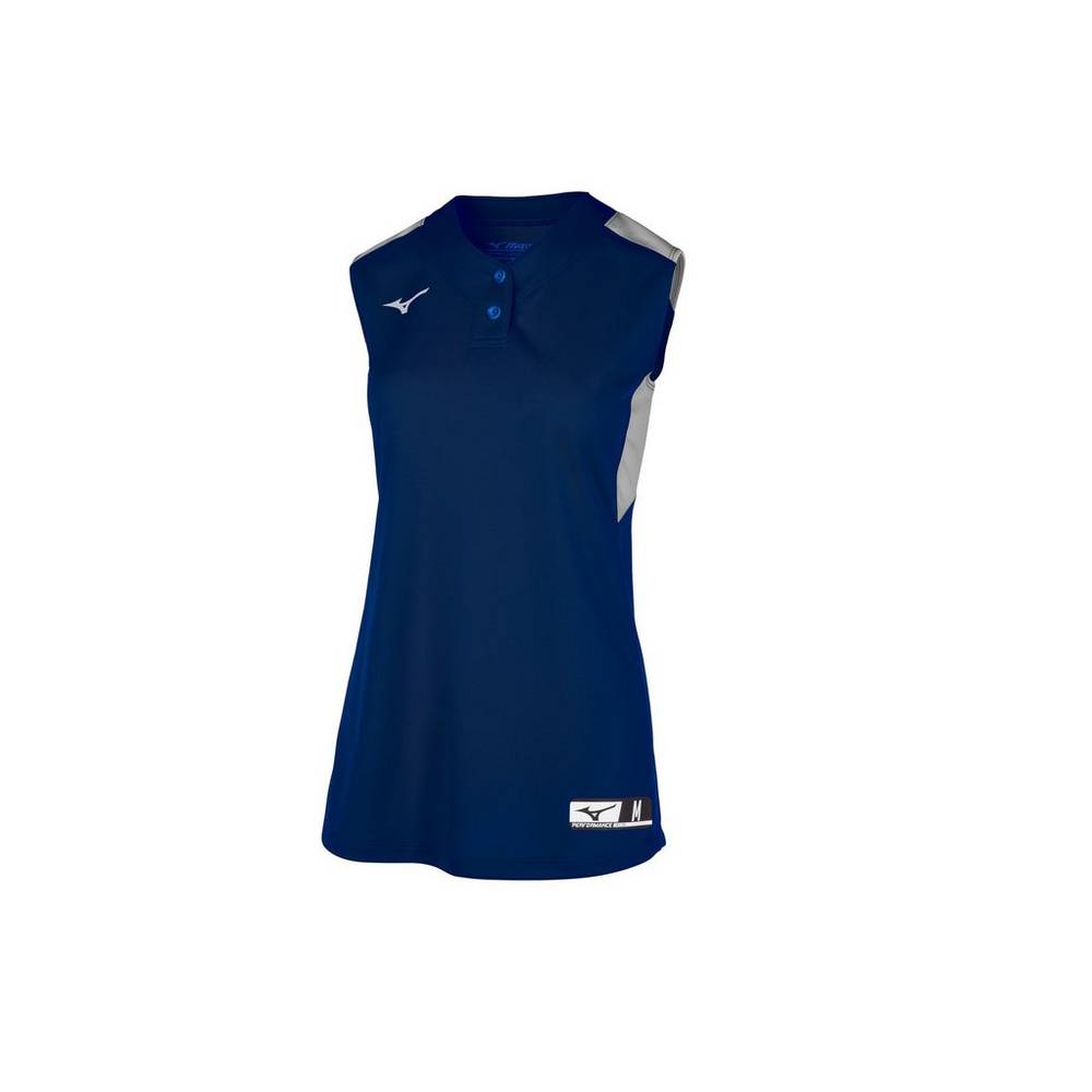 Mizuno Aerolite 2-Button Sleeveless - Bayan Forma - Lacivert/Gri Türkiye (SIKZQL-589)